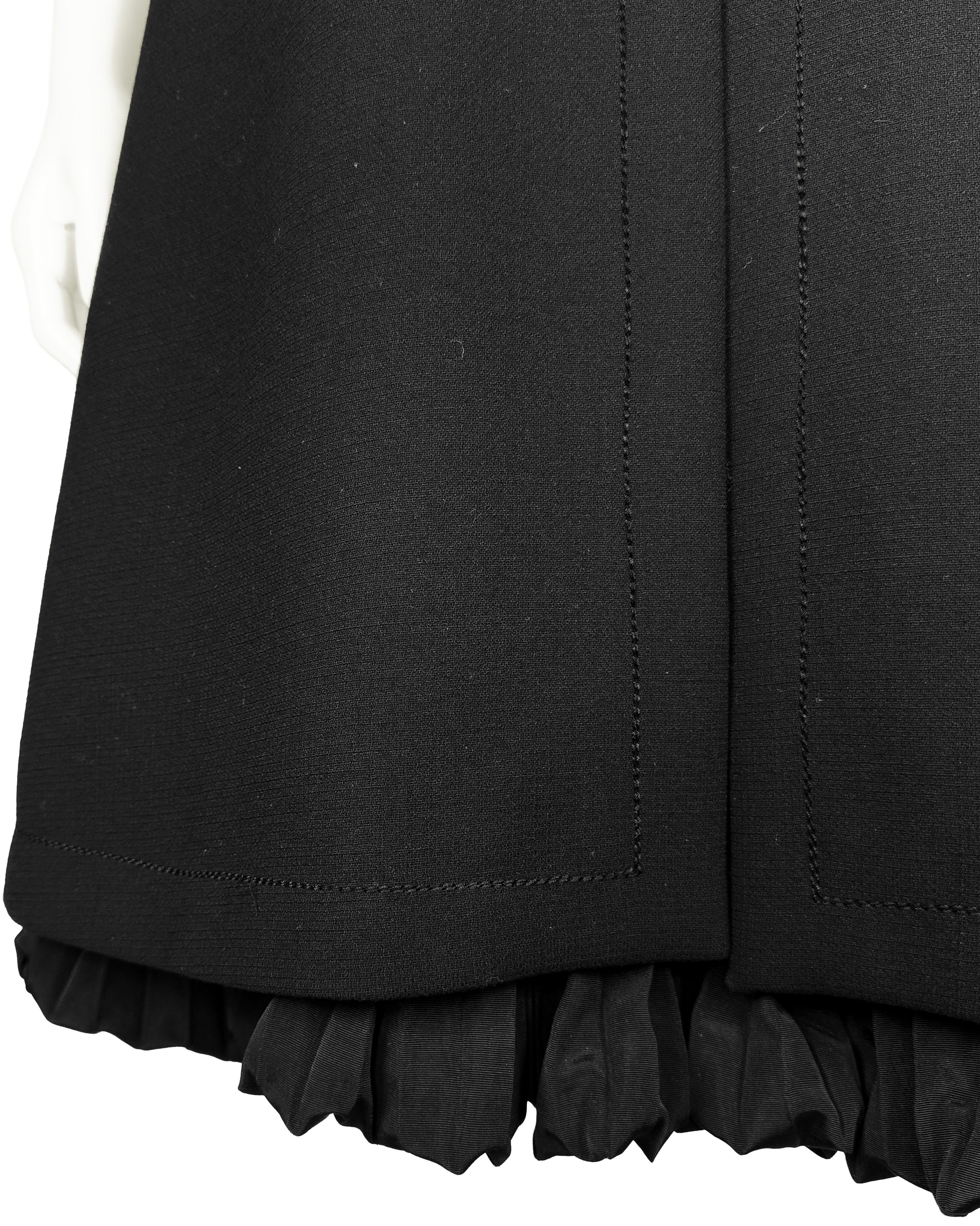 1960's Harry Algo Black Wool Mod Style A-Line Dress For Sale 1