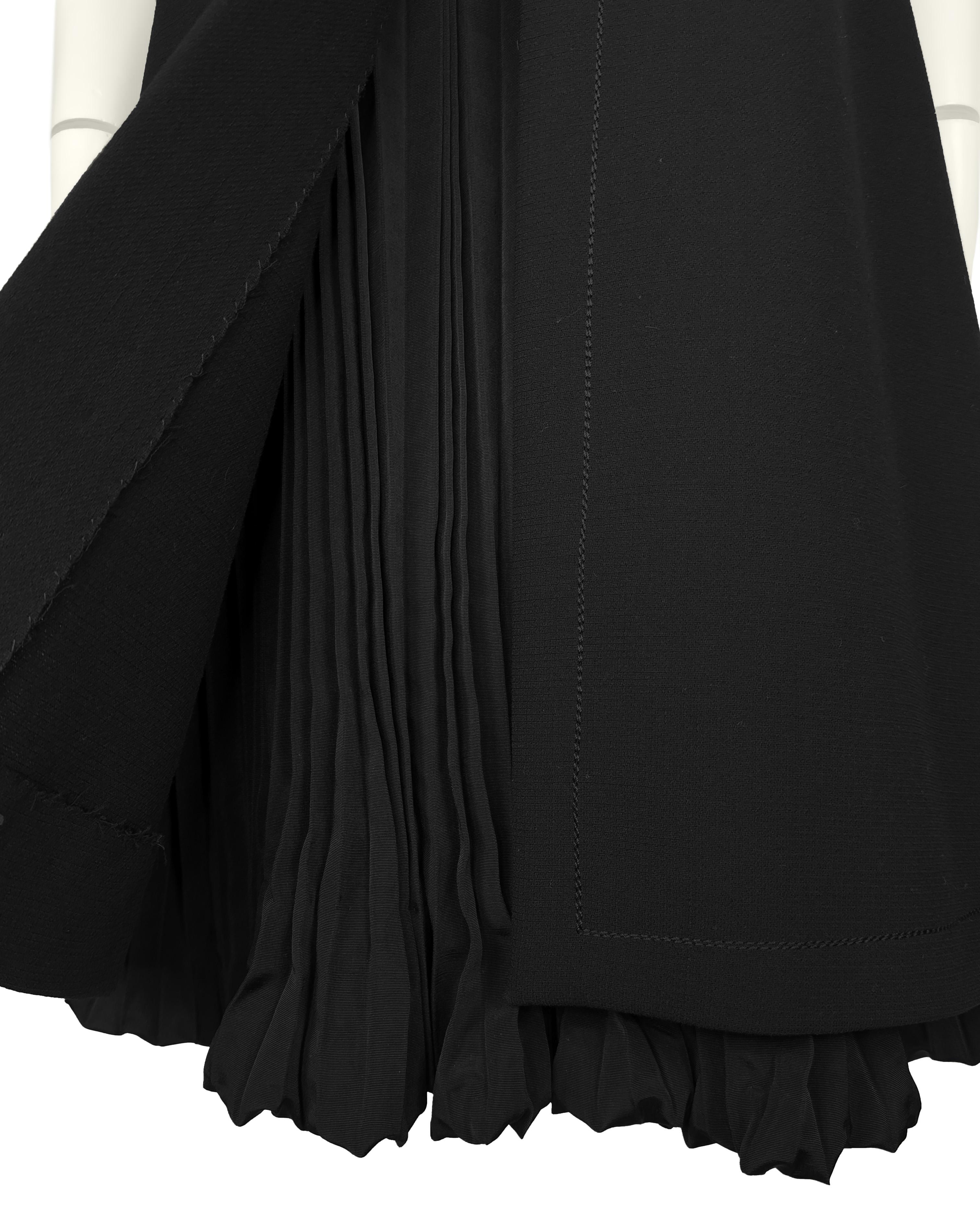 1960's Harry Algo Black Wool Mod Style A-Line Dress For Sale 2