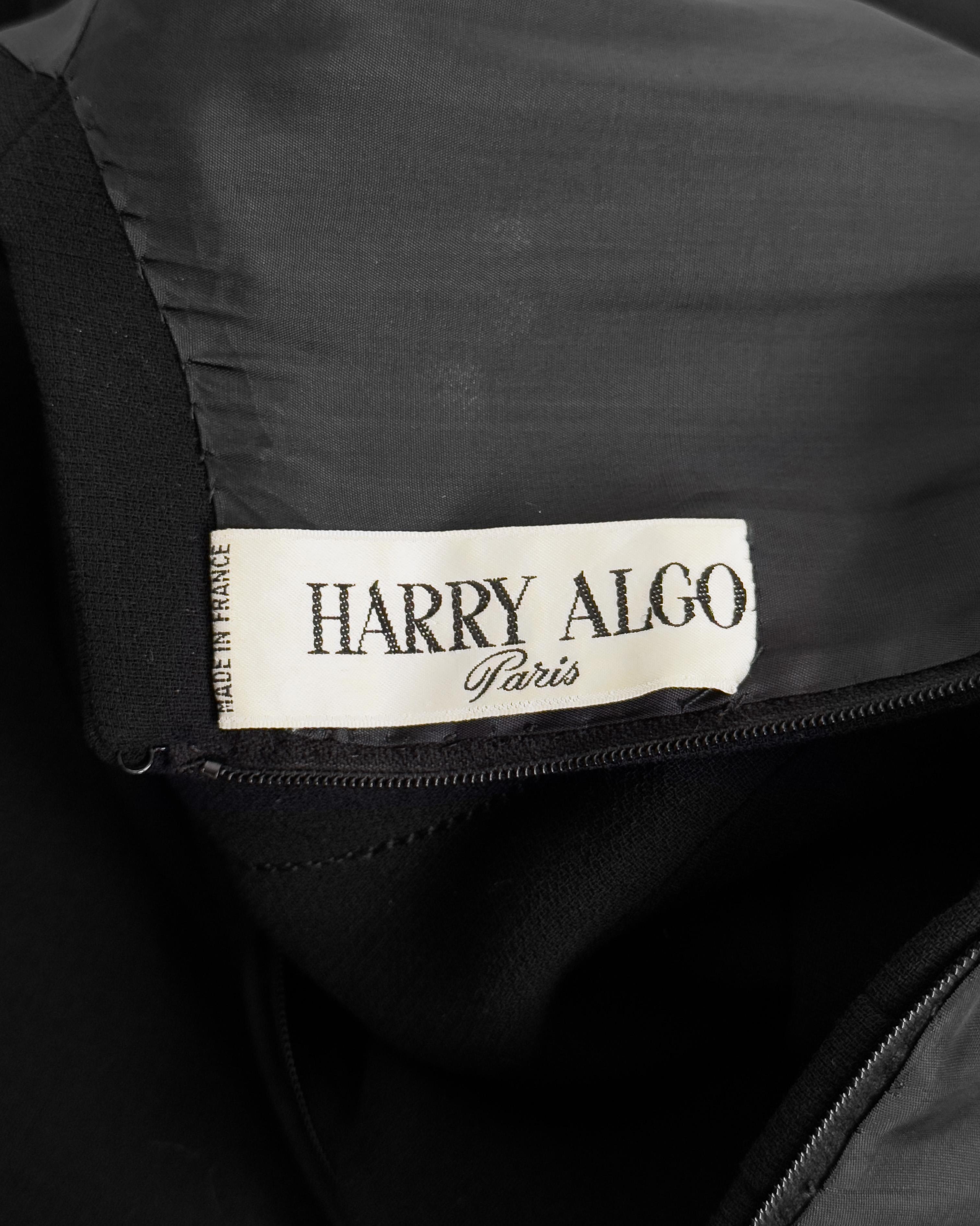 1960's Harry Algo Black Wool Mod Style A-Line Dress For Sale 3