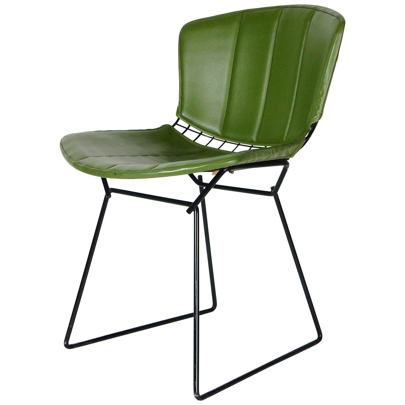 1960's Harry Bertoia Design for Knoll Associates Fitted Cover Wire Side  Chair For Sale at 1stDibs | harry bertoia side chair