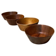 1960s Harry Nohr Studio Craft Hand-Carved Wood Bowl Set
