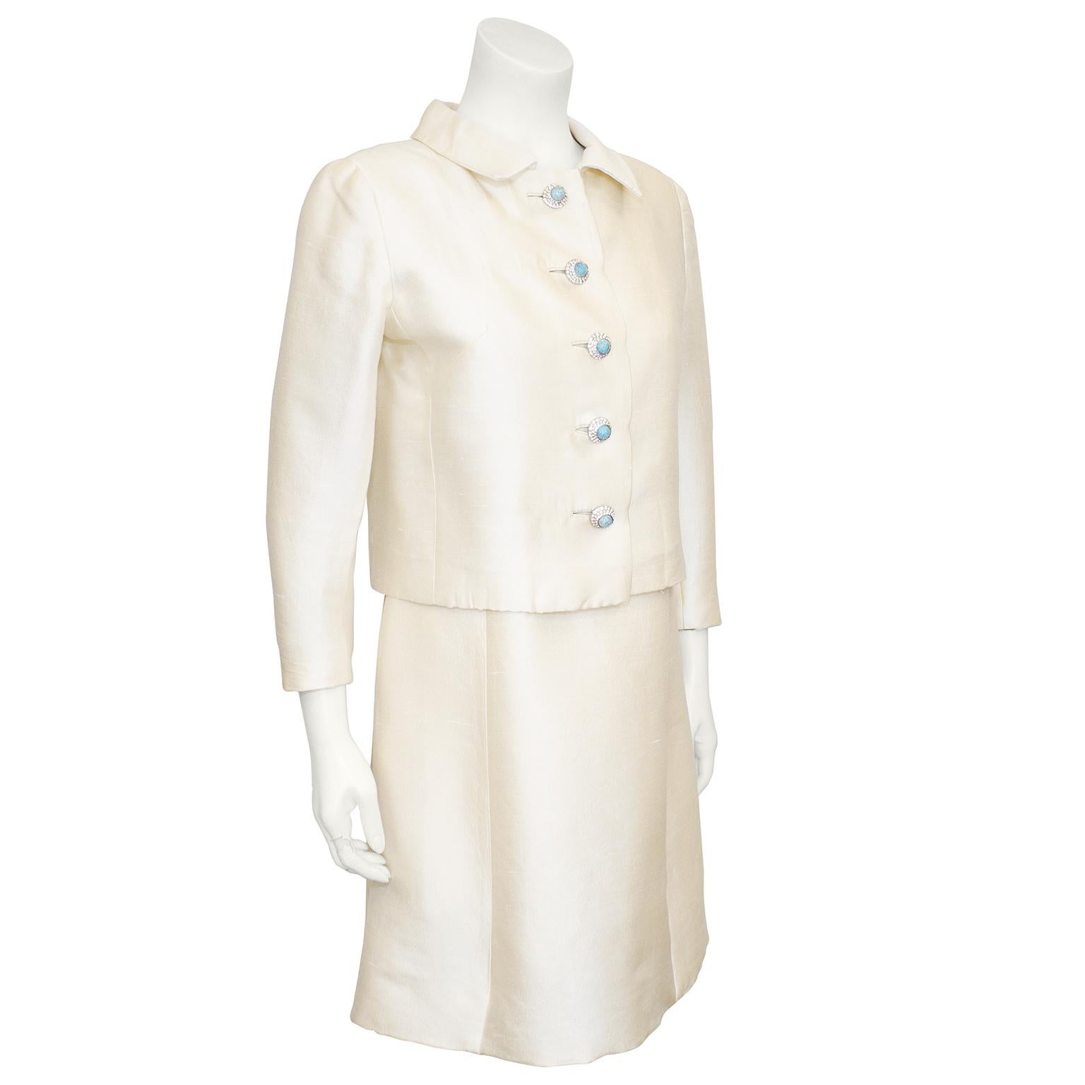 cream dress and jacket