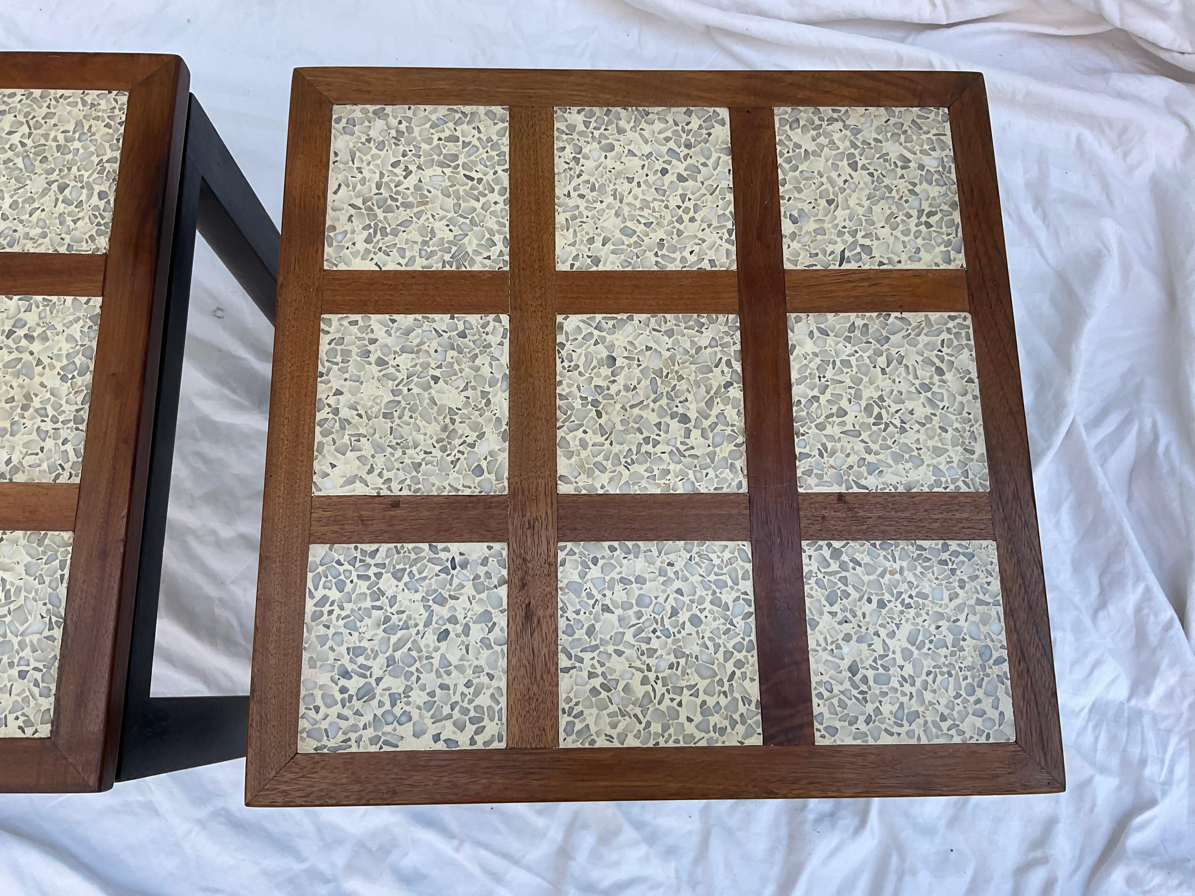 1960s Harvey Probber Terrazzo & Walnut Side Tables, a Pair 6