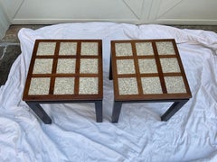 1960s Harvey Probber Terrazzo & Walnut Side Tables, a Pair