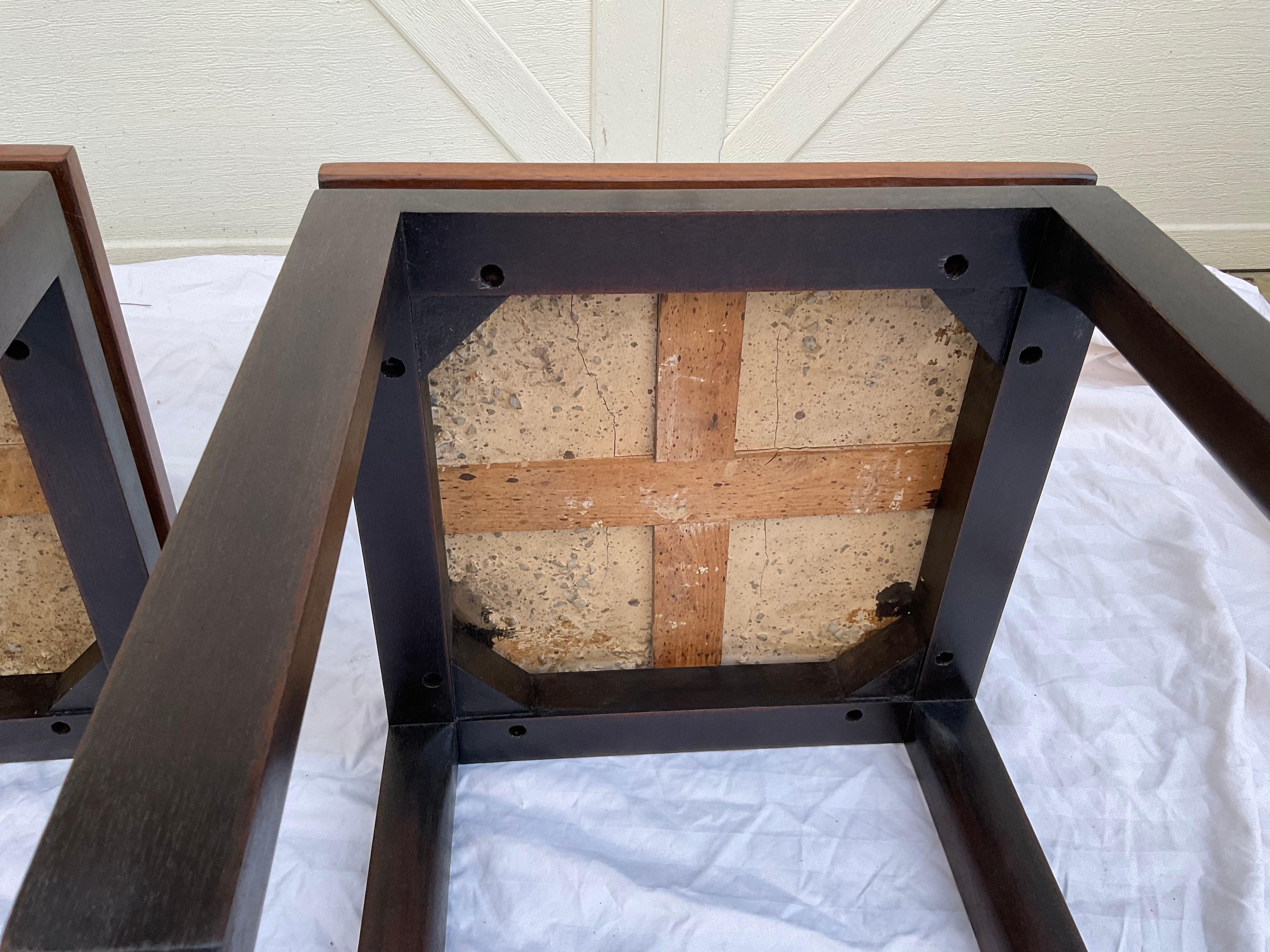 Mid-Century Modern 1960s Harvey Probber Terrazzo & Walnut Side Tables, a Pair