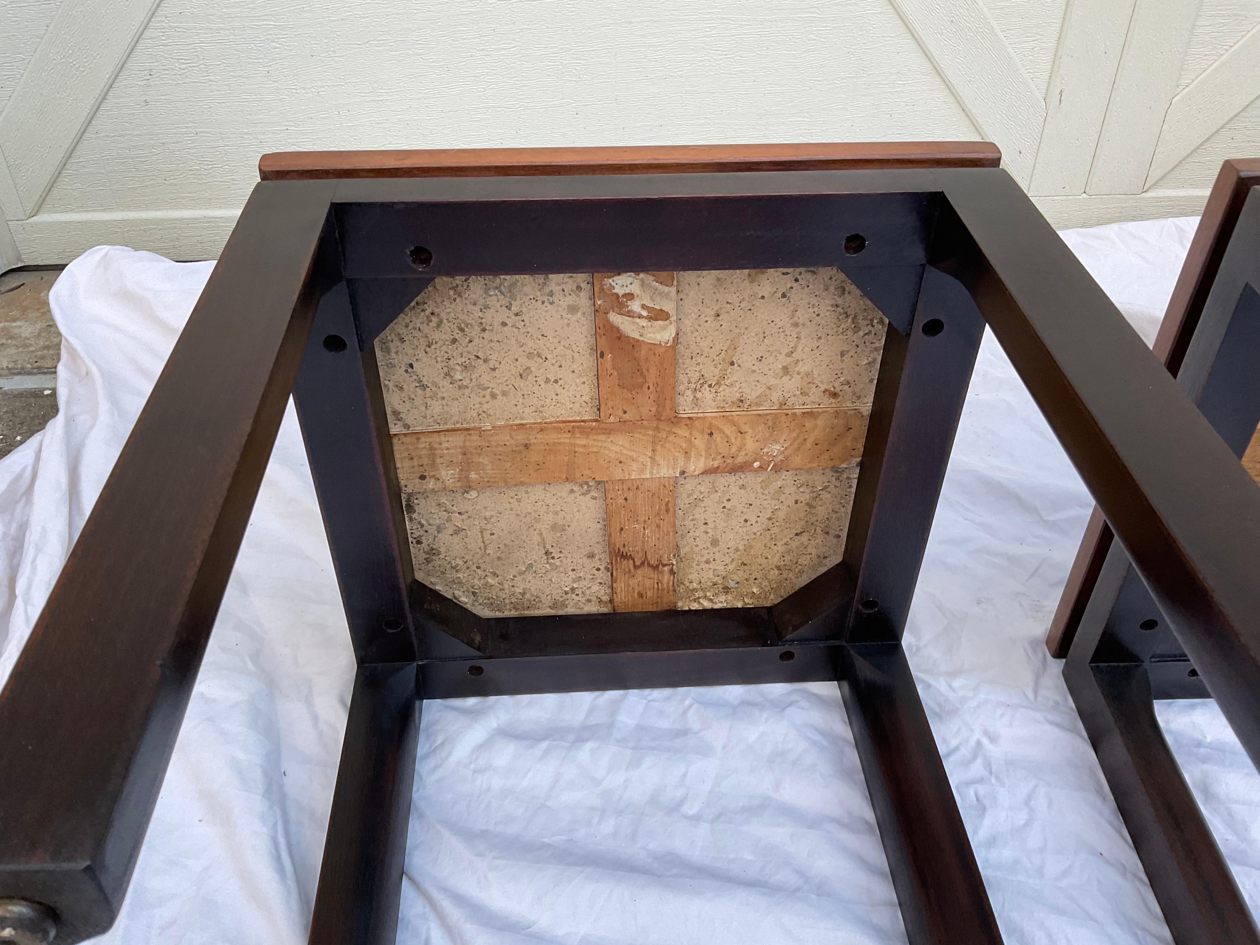 American 1960s Harvey Probber Terrazzo & Walnut Side Tables, a Pair