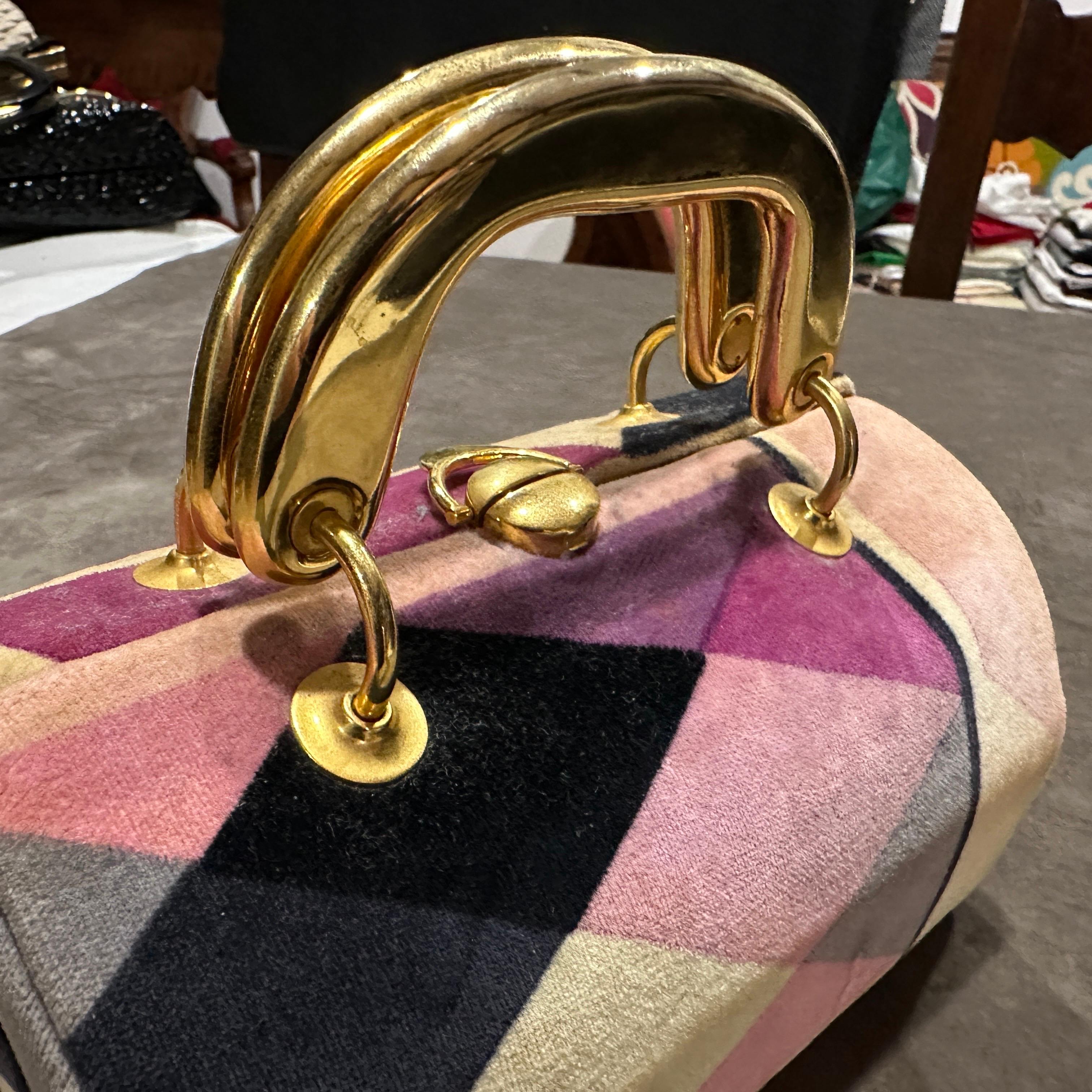 1960s Haute Couture Velvet and Brass Iconic Minaudiere Bag by Emilio Pucci For Sale 11