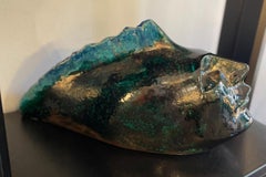 1960s Head/Fish Sculpture in Glazed Ceramic