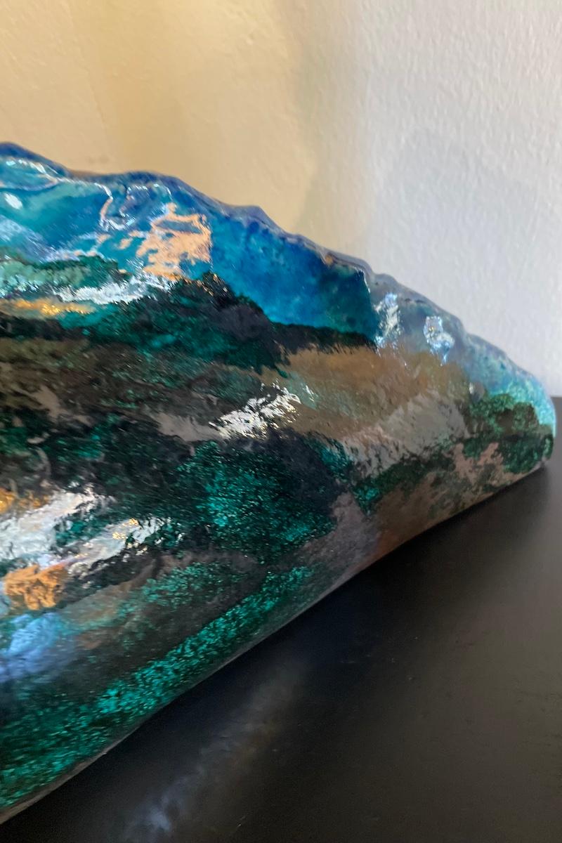 Testa/scultura di pesce del 1960 in ceramica smaltata in vendita 2