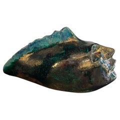 1960s Head/Fish Sculpture in Glazed Ceramic
