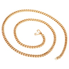 1960s Heavy 73.4 Grams 18 Karat Gold Link Chain Necklace
