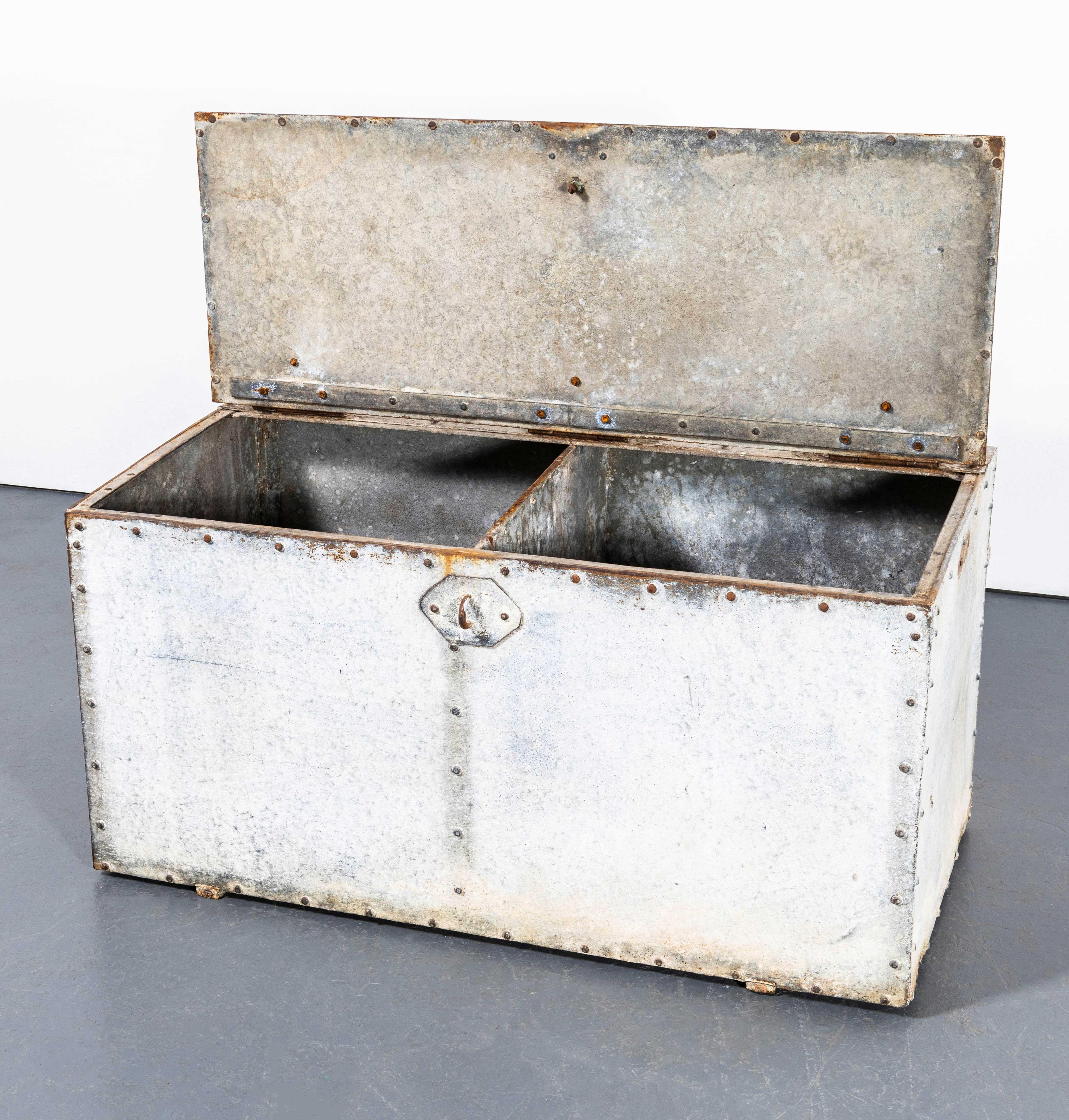 Sheet Metal 1960's Heavy Weight Rivetted Belgian Grain Bin For Sale