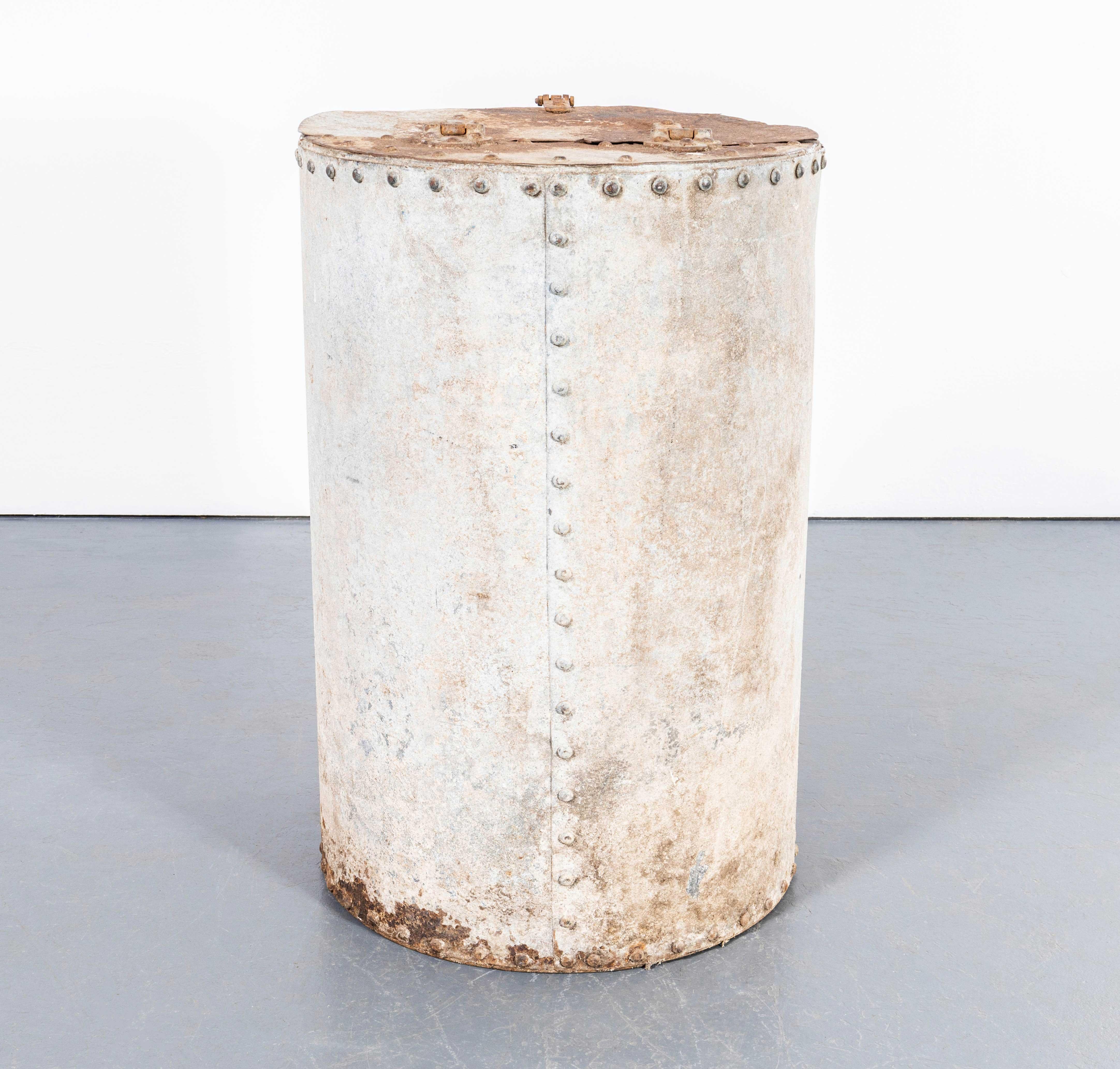 1960's Heavy Weight Rivetted Round Grain Bin For Sale 1
