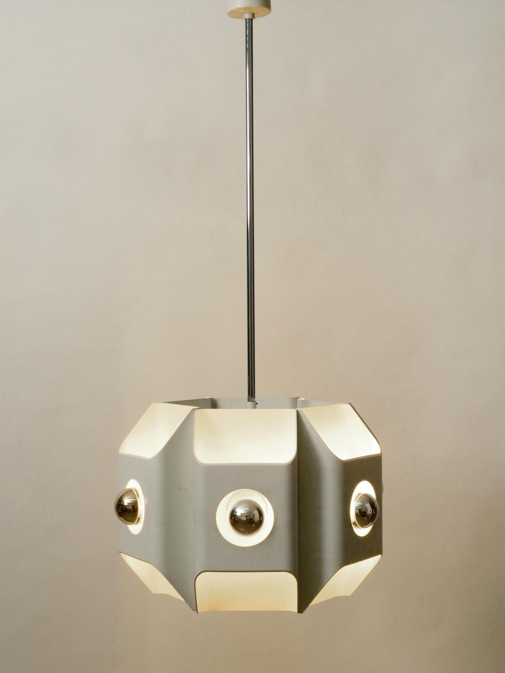 1960s Heavy Extra large Metal Ceiling Lamp by Klaus Hempel for Kaiser Leuchten For Sale 6