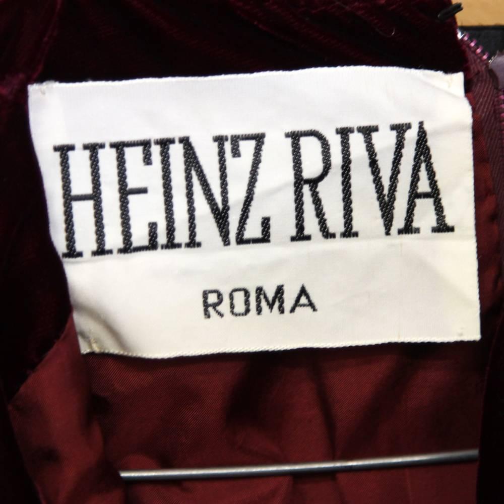 1960s Heinz Riva Burgundy Velvet Maxi Dress In Good Condition For Sale In Lugo (RA), IT