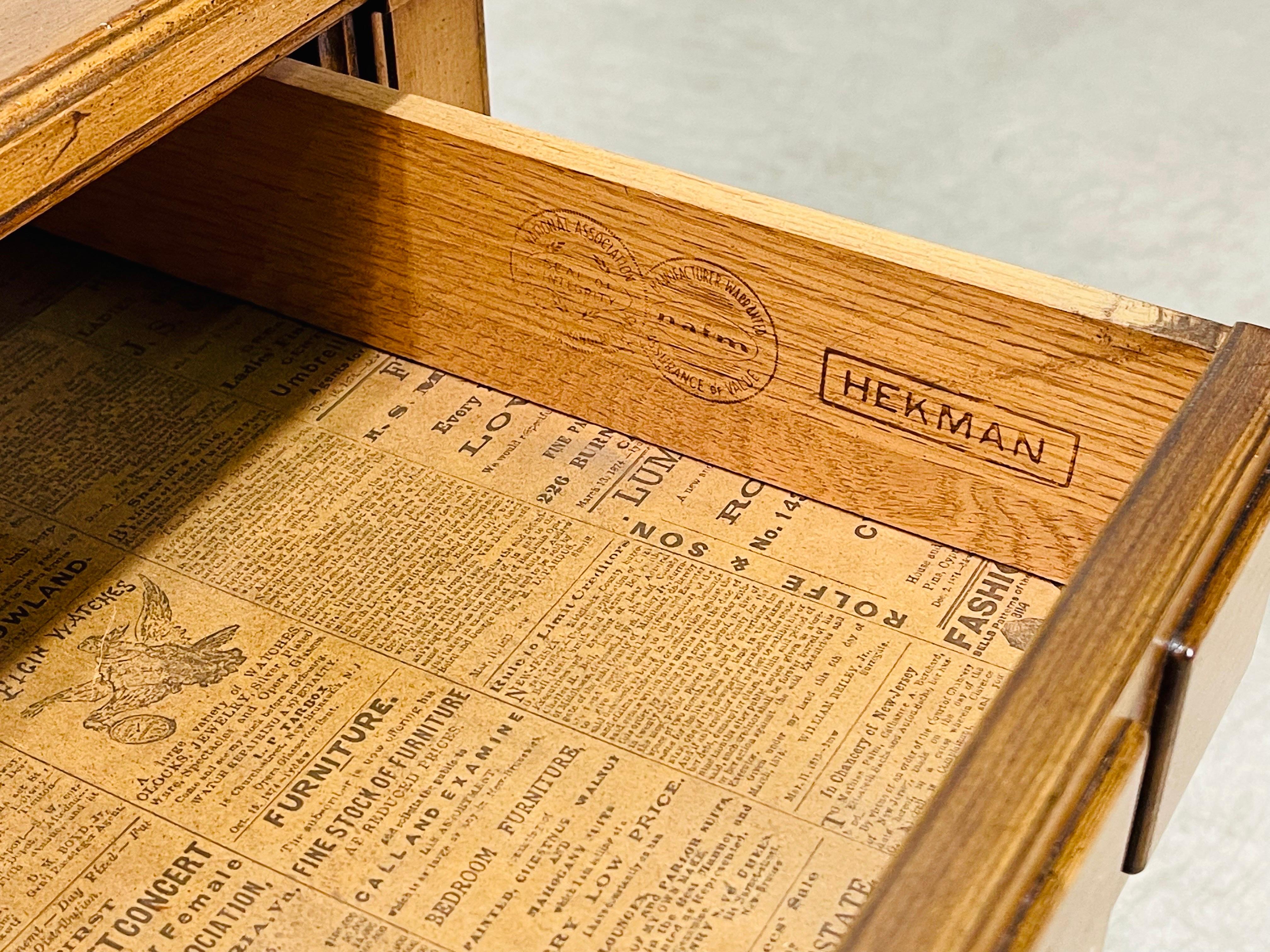 20th Century 1960s, Hekman End Tables with Drawers, Pair For Sale