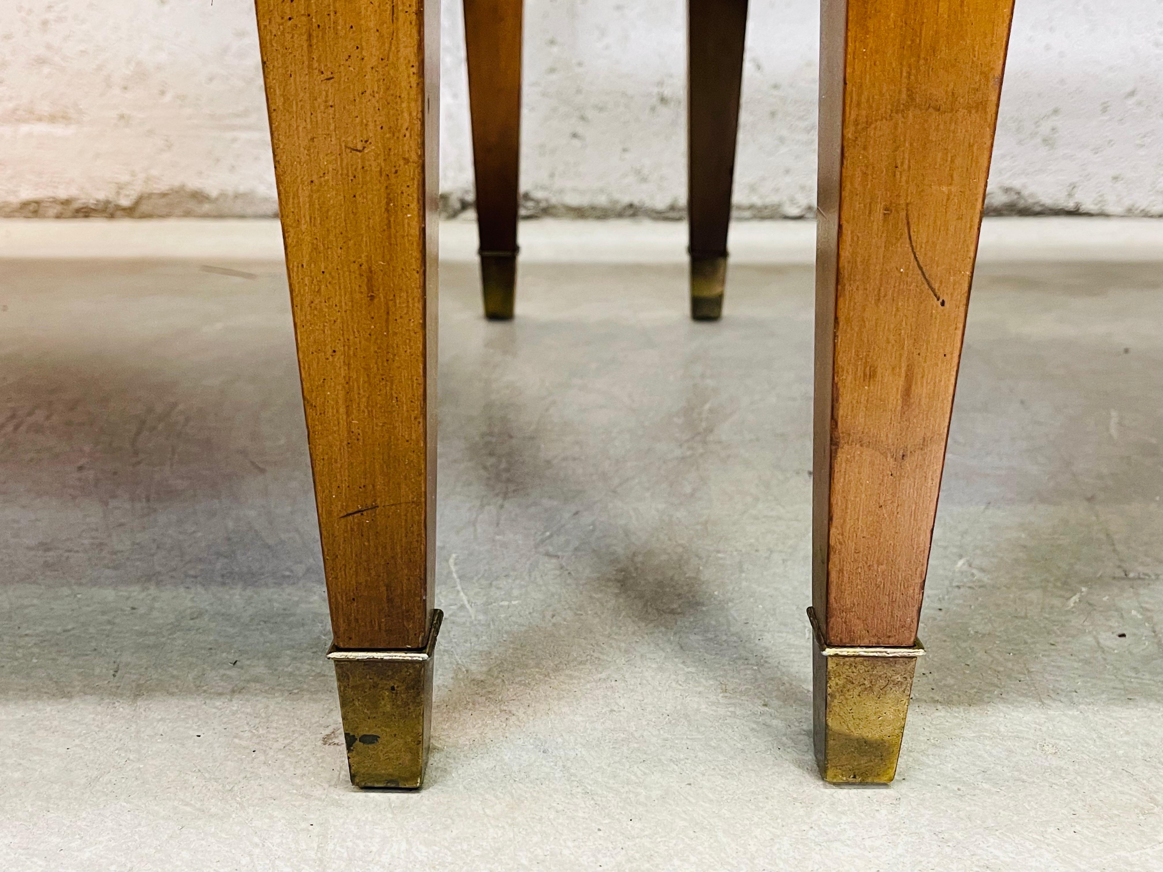Brass 1960s, Hekman End Tables with Drawers, Pair For Sale