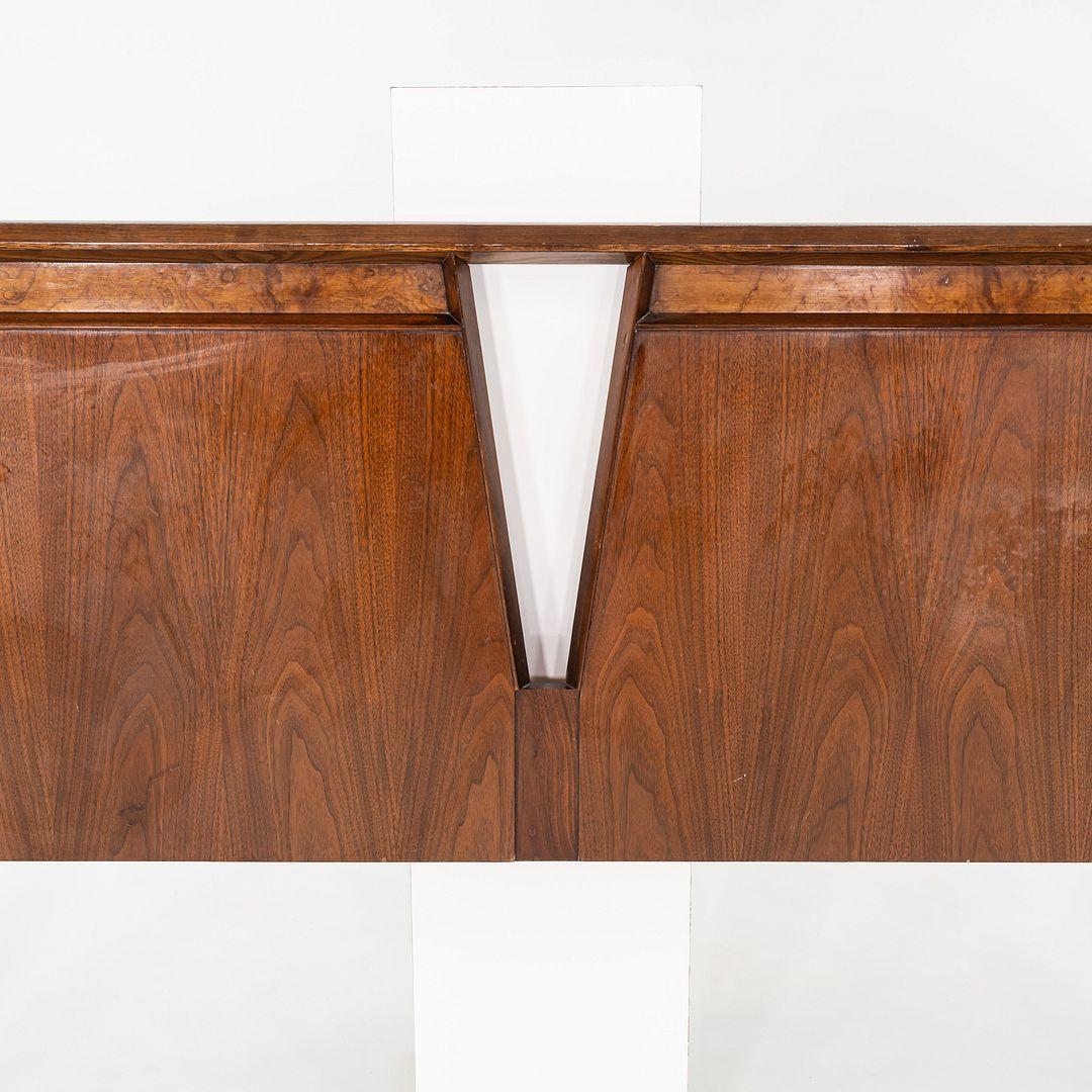 1960s Helen Hobey Baker King Size Modern Headboard in Walnut For Sale 1