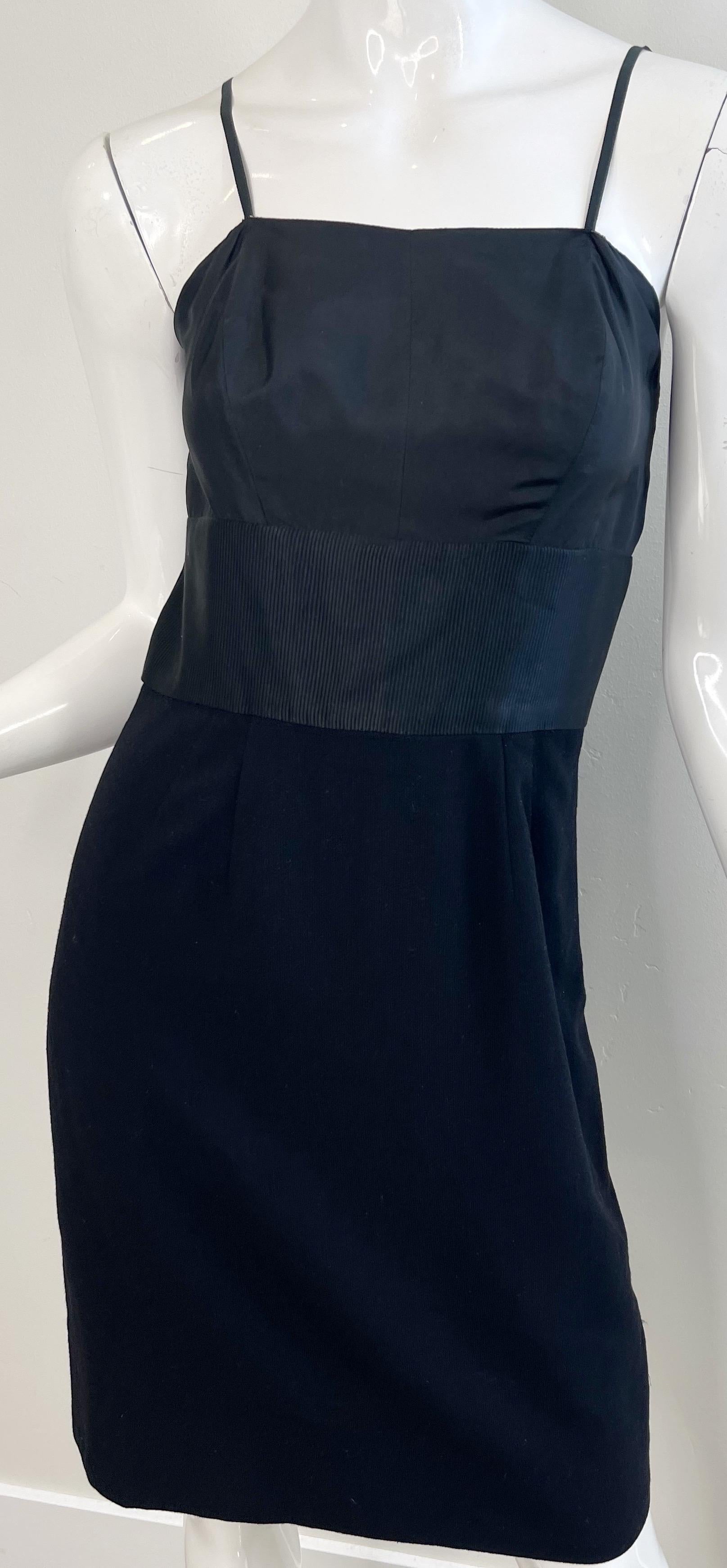 1960 Helen Rose Nero Maniche a 3/4 in lana leggera Vintage 60s Dress Ensemble in vendita 4