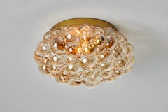 1960s Helena Tynell Model #A664 Amber Bubble Glass Flush Mount for Limburg