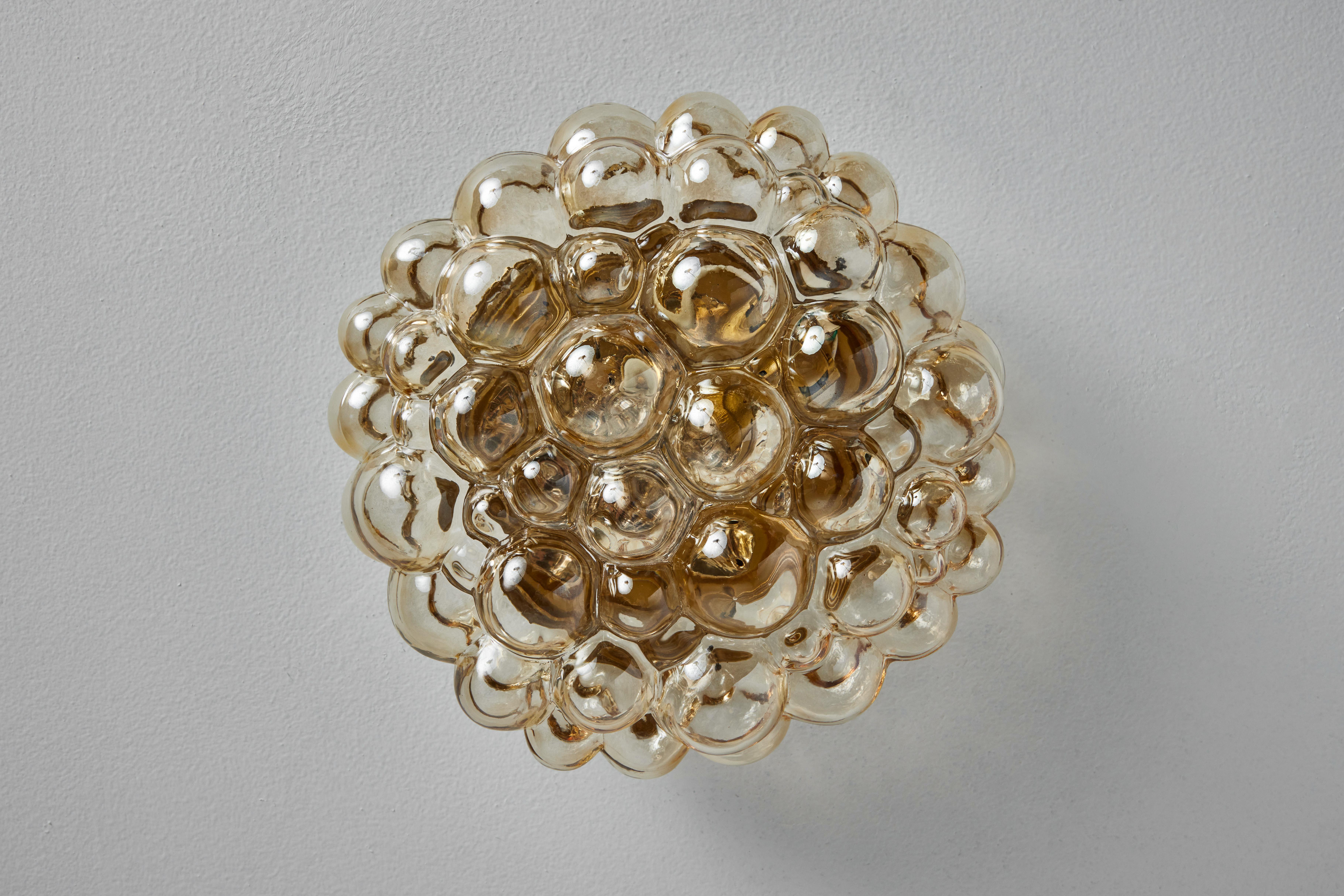 Mid-20th Century 1960s Helena Tynell Model #A664 Amber Bubble Glass Flush Mount for Limburg For Sale