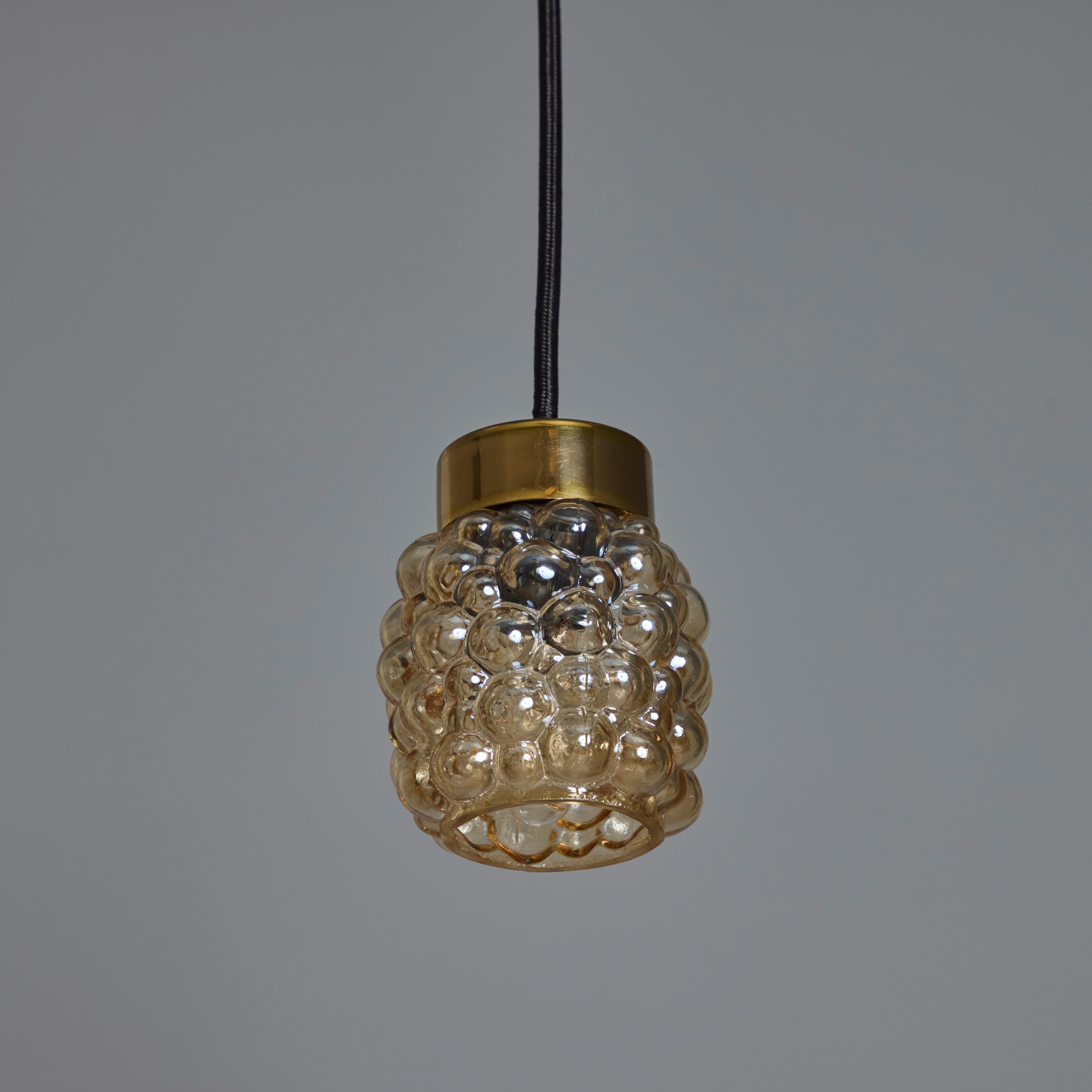 1960s Helena Tynell Amber Bubble Glass Pendant Lamp for Limburg For Sale 6