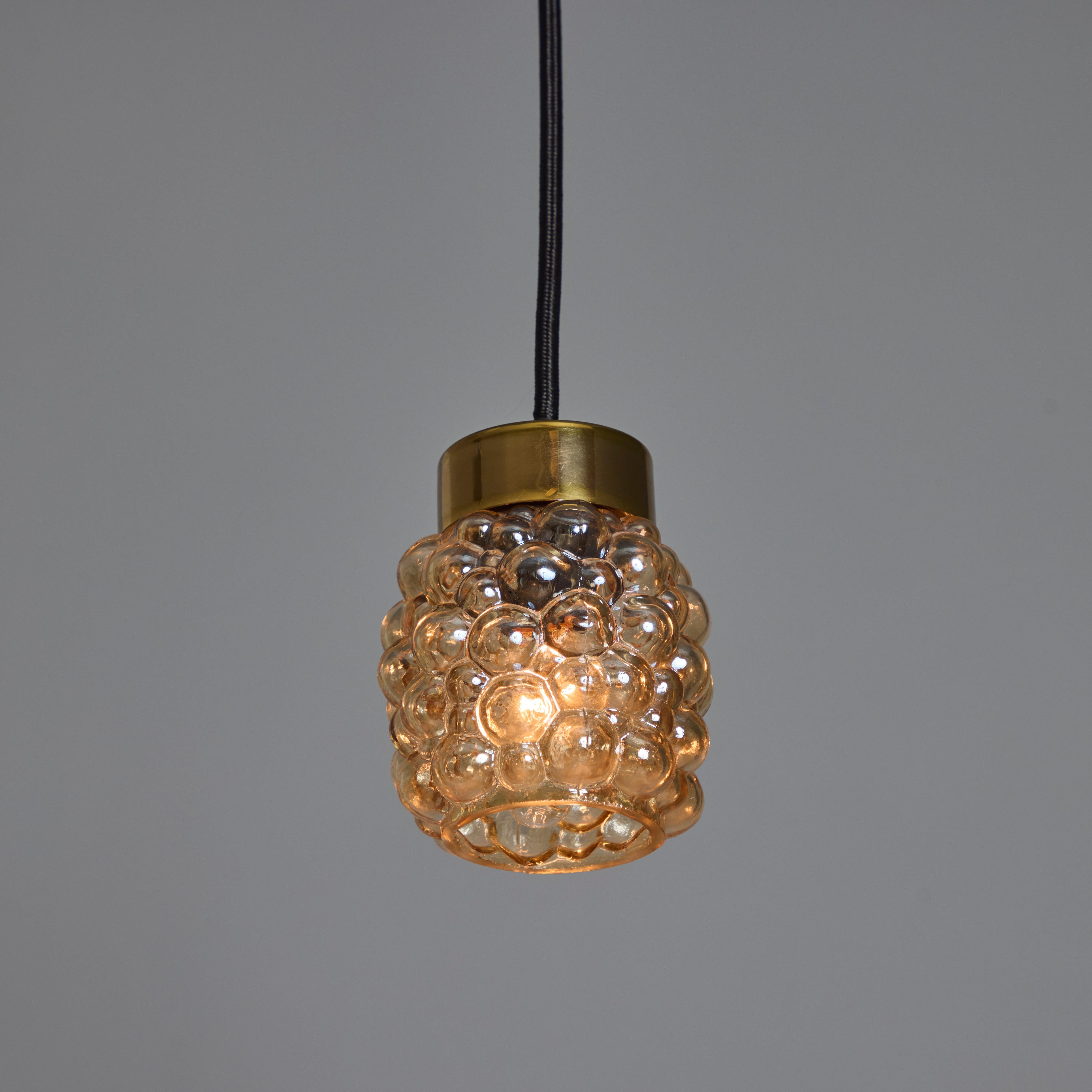 1960s Helena Tynell Amber Bubble Glass Pendant Lamp for Limburg For Sale 7
