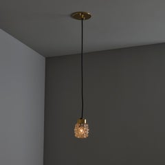 1960s Helena Tynell Amber Bubble Glass Pendant Lamp for Limburg