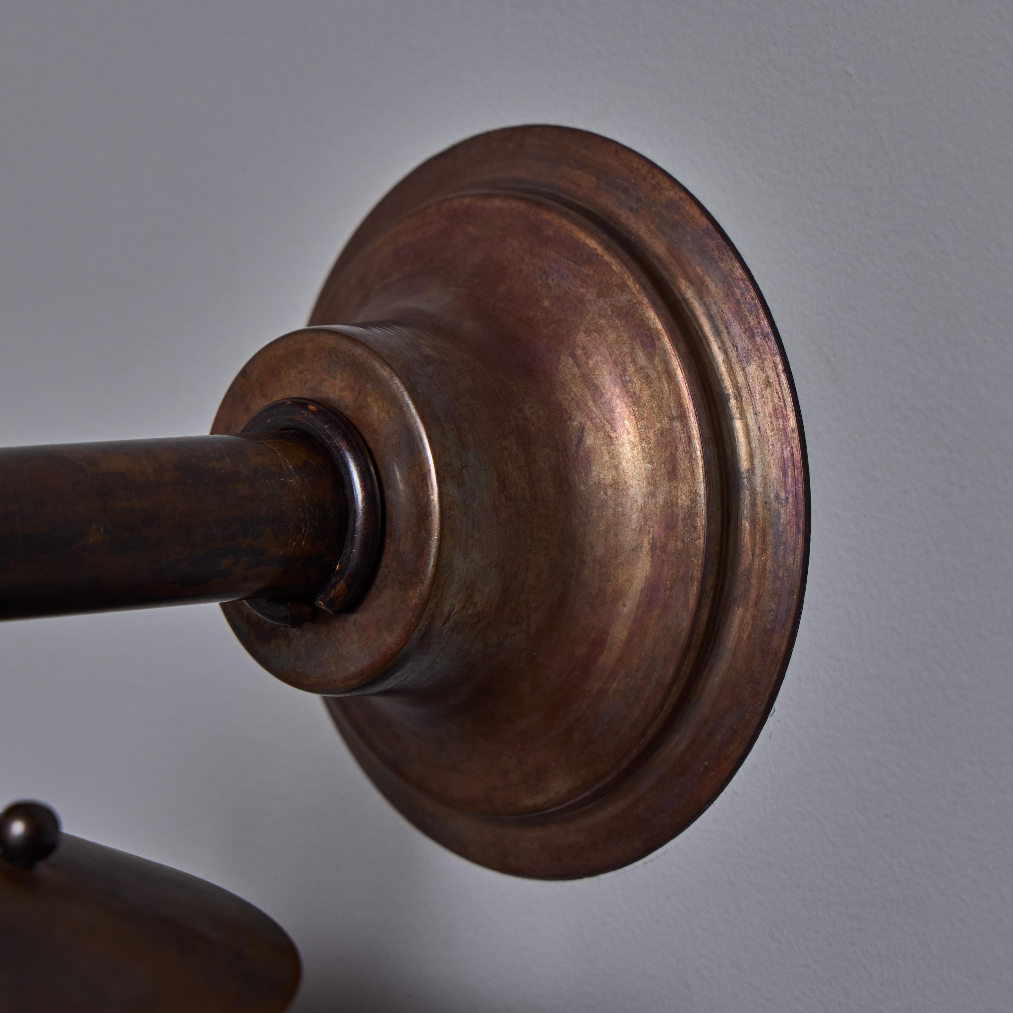 Applique d'extérieur en verre ambré et cuivre Helena Tynell, années 1960 en vente 9