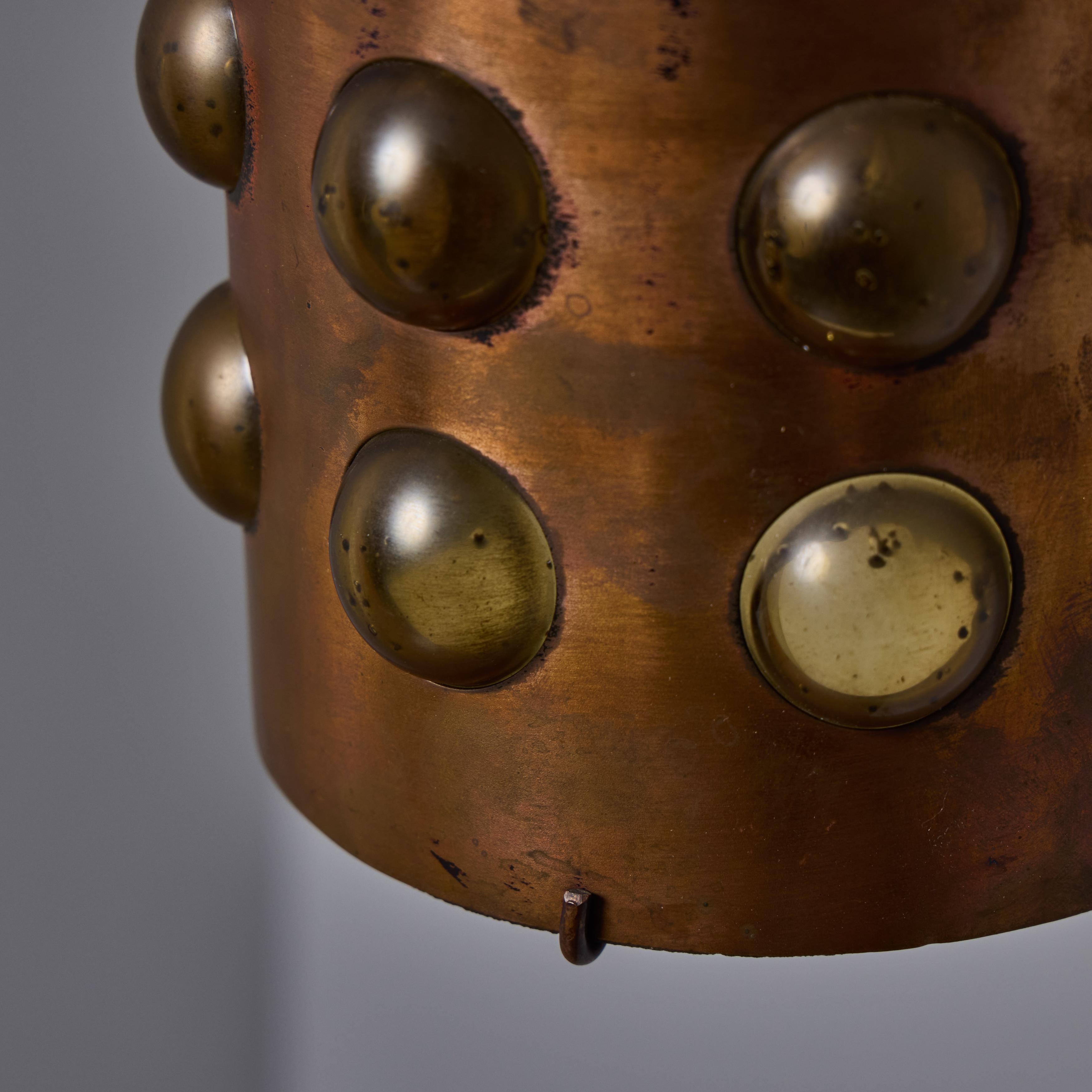 Applique d'extérieur en verre ambré et cuivre Helena Tynell, années 1960 en vente 11