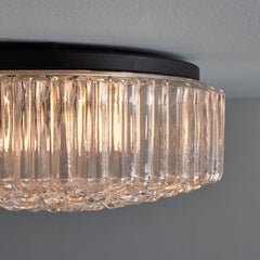 1960s Helena Tynell Model #A668 Amber Bubble Glass Flush Mount for Limburg