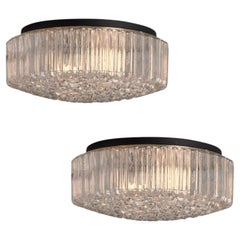 1960s Helena Tynell Model #A668 Amber Bubble Glass Flush Mount for Limburg