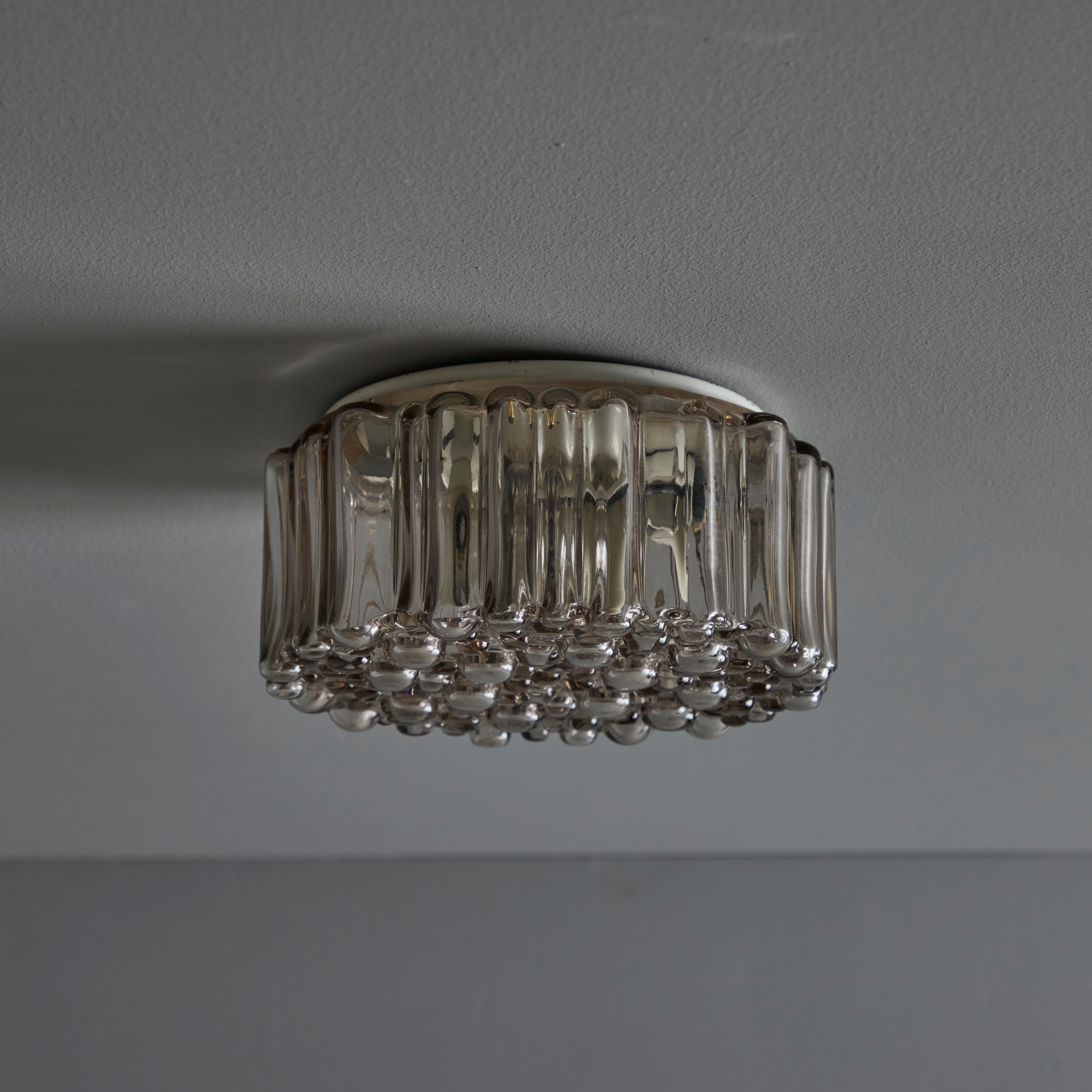 Mid-Century moderno Montatura ad incasso in vetro a bolle fumé di Helena Tynell del 1960 per Limburg