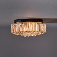 Monture encastrée en verre bullé fumé Helena Tynell pour Limburg, années 1960