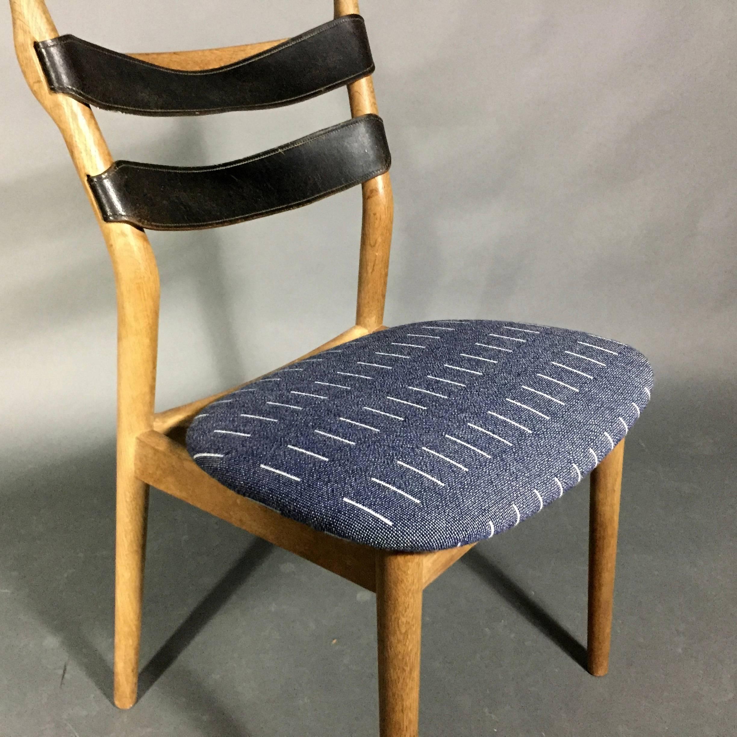 1960s Helge Sibast Oak and Leather Side Chair, Eleanor Pritchard Seating For Sale 2