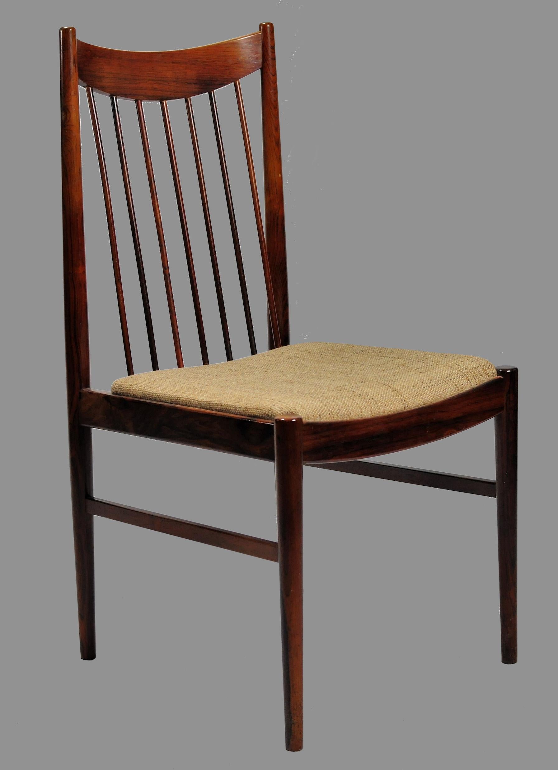 Danish 1960s Helge Sibast Set of Two Rosewood Armchairs and Six Rosewood Dining Chairs