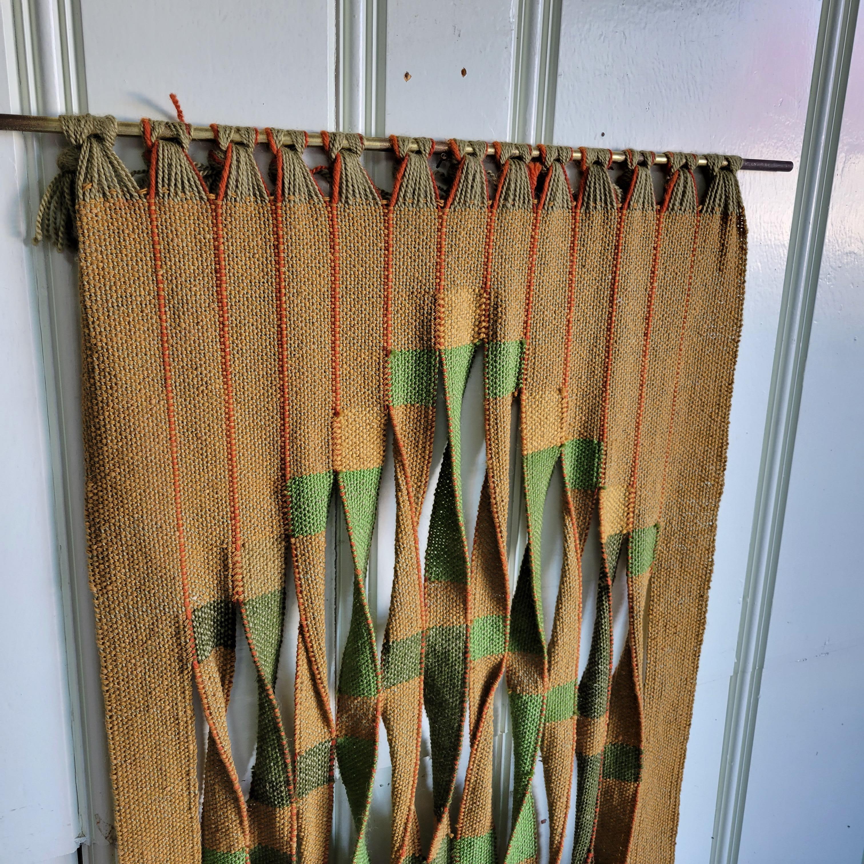 American 1960s Helical Wool Tapestry Fiber Art