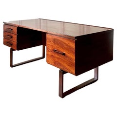 Vintage 1960s Henning Jensen & Torben Valeur for Dyrlund Rosewood Executive Desk