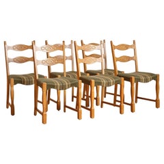 1960s Henning Kjaernulf Attributed Oak Dining Chairs- Set of 6 1960s Henning Kjaernulf Attributed Oak Dining Chairs- Set of 6