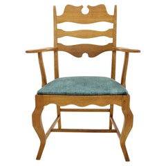 1960 Henning Kjærnulf Fauteuil Razorblade en Oak massif pour EG Møbler, Danemark