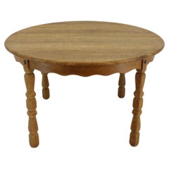 Used 1960s Henning Kjaernulf Solid Oak Round Table , Denmark 