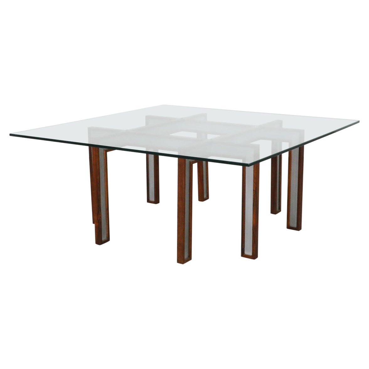 1960s Henning Korch Rosewood Aluminum Coffee Table C. F. Christensen For Sale