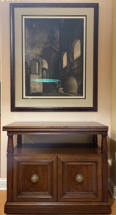 1960s Henredon Bar Cart/Server With Flip-Top Extension and Brass Hardware