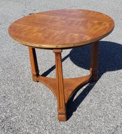 1960s Henredon Fine Furniture Walnut and Brass Ring Side Table