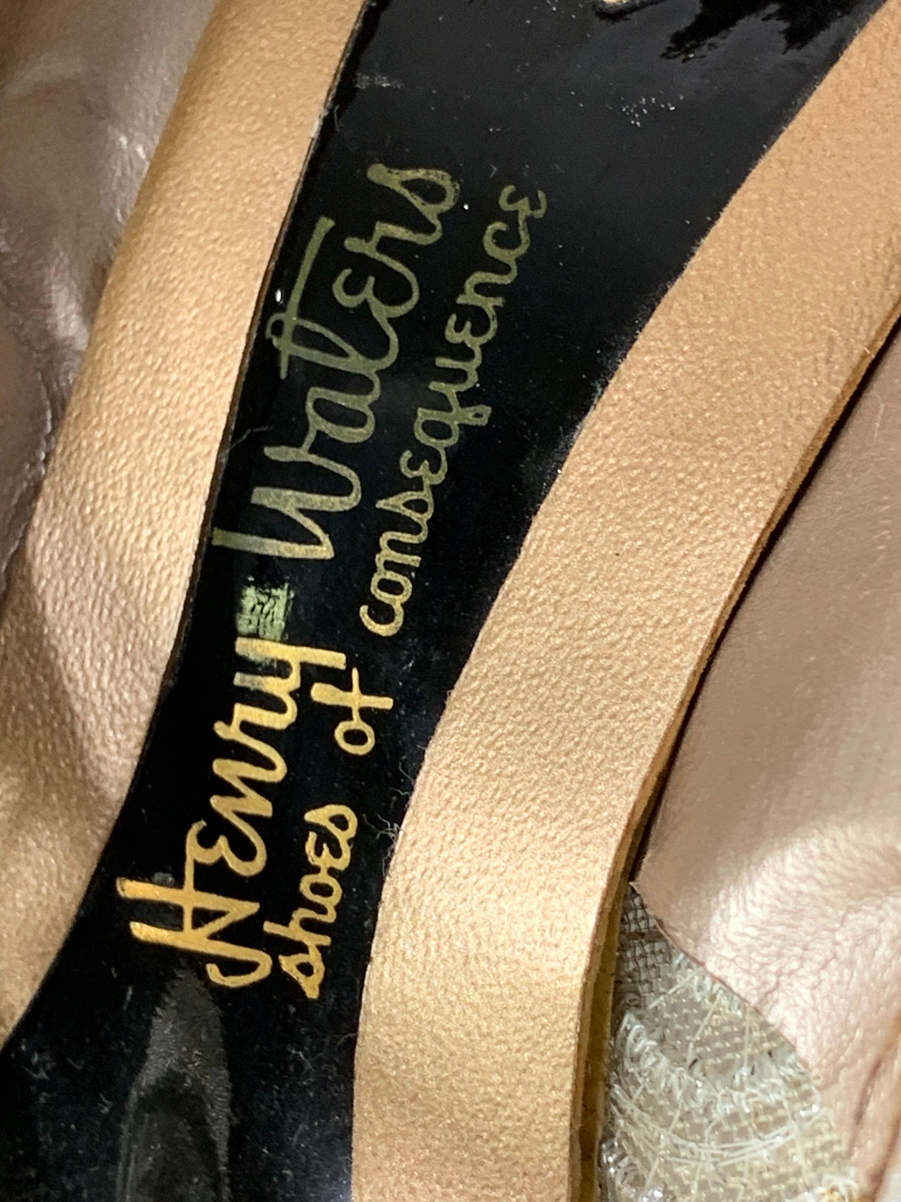 1960er Henry Waters Silber & Gold Spitze Stiletto Pumps mit Silber Lederbesatz im Angebot 8