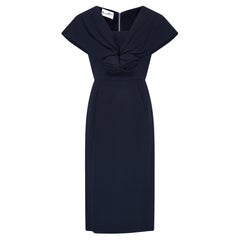 1960s Herman Marcus Black Crepe Dress with Rosettes