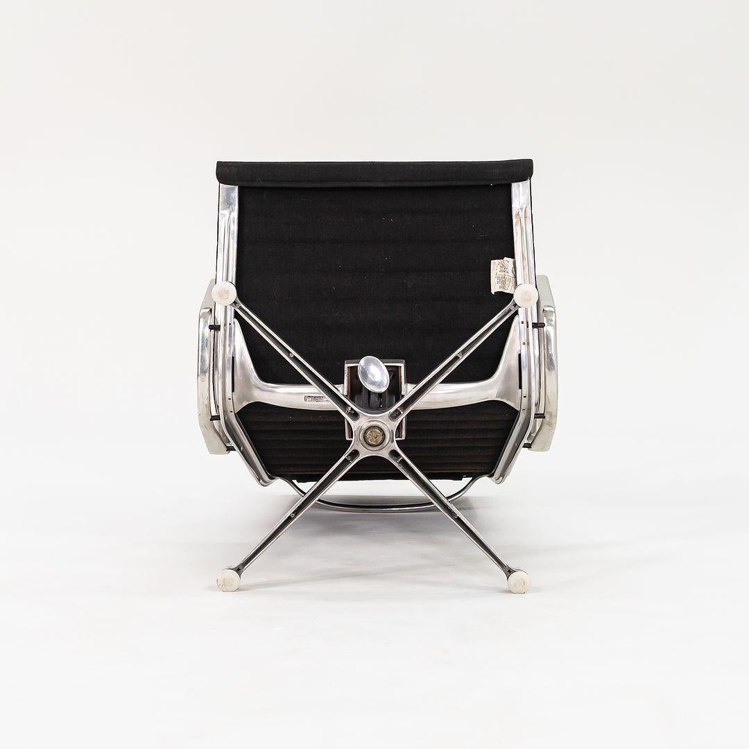 Modern 1960s Herman Miller Eames Aluminum Group Lounge Chair and Ottoman in Fabric For Sale