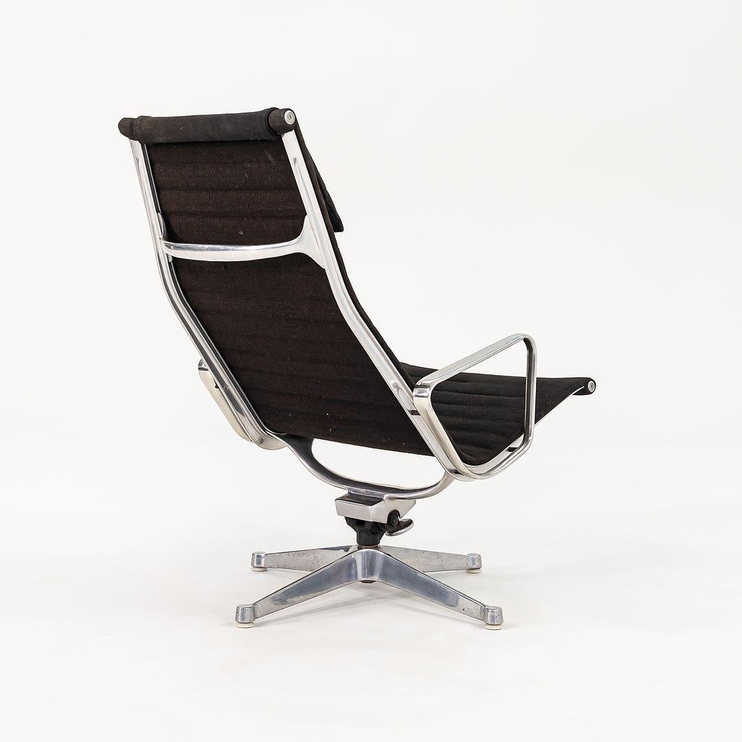 1960s Herman Miller Eames Aluminum Group Lounge Chair and Ottoman in Fabric For Sale 1
