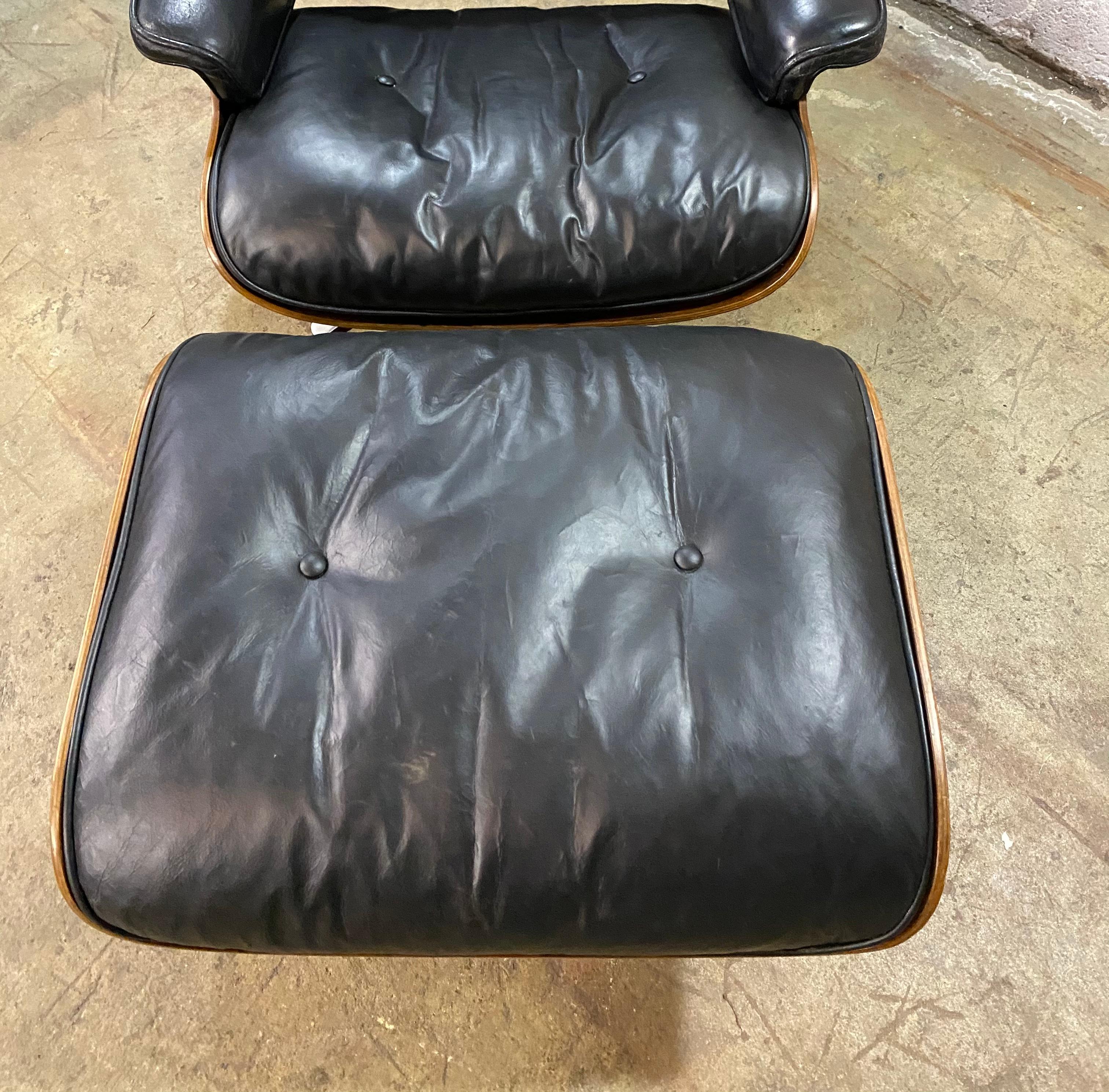 1960s Herman Miller Eames Lounge Chair and Ottoman 9