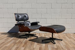 1960s Herman Miller Eames Lounge Chair & Ottoman in Brazilian Rosewood and Black